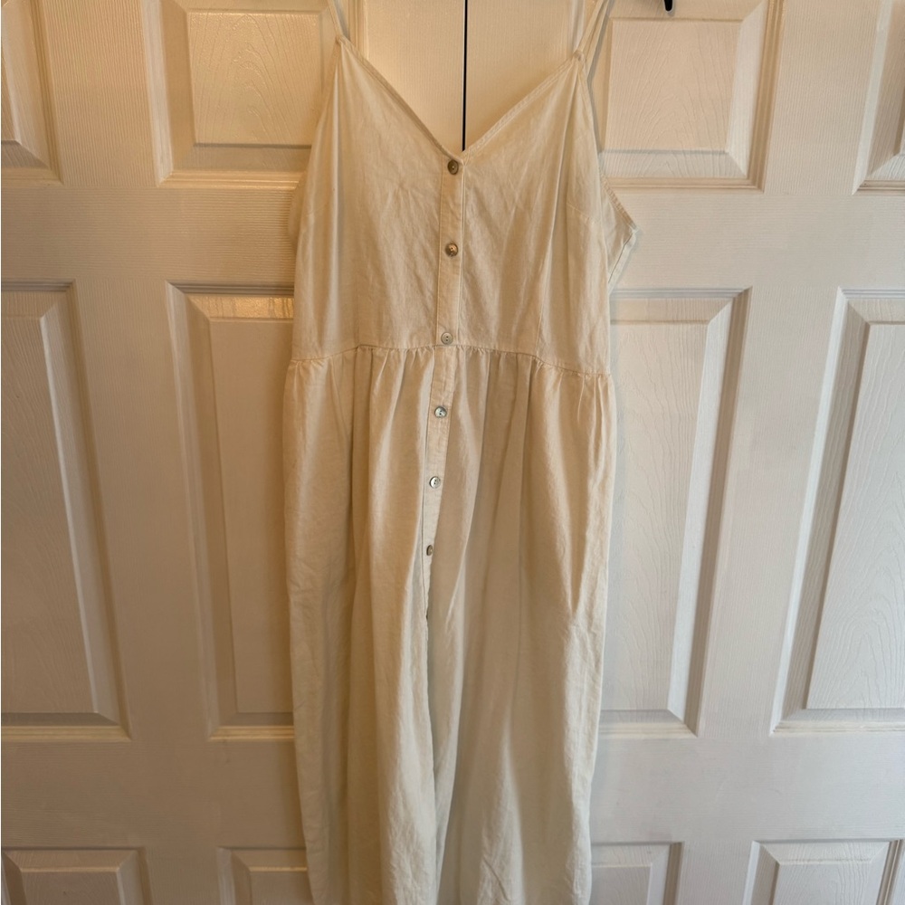 A New Day White Midi Dress with Button Detail